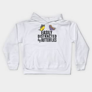 Easily Distracted by Butterflies Bug Lover Kids Hoodie